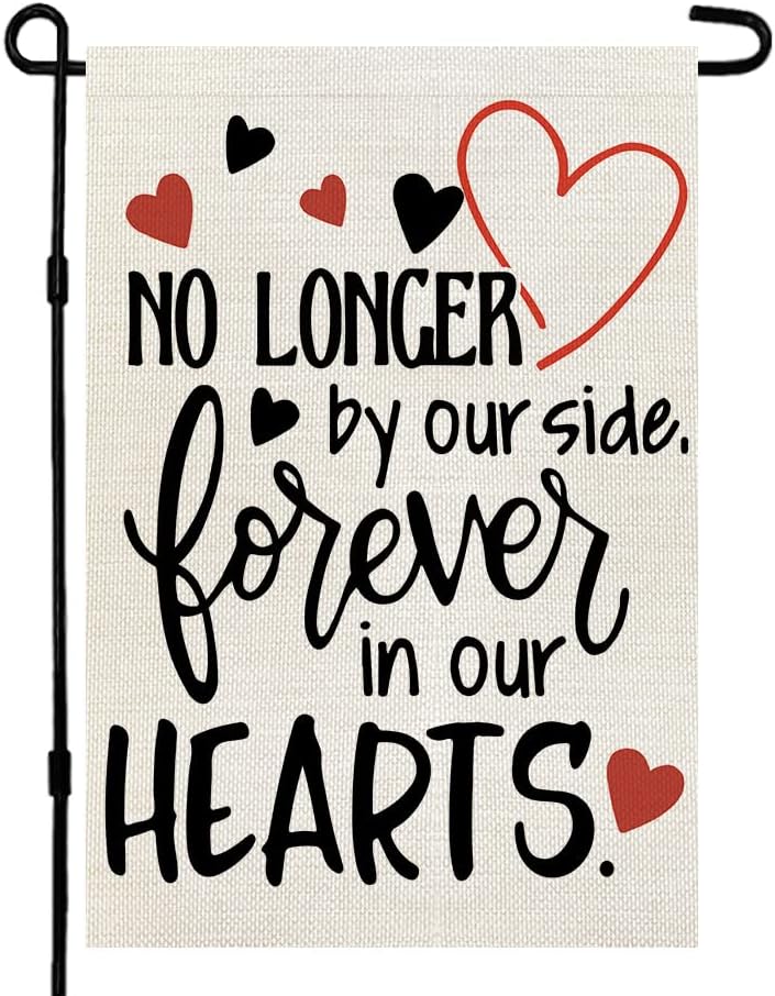 Bandera jardín Día Caídos 12x18pulg decoración corazón doble cara