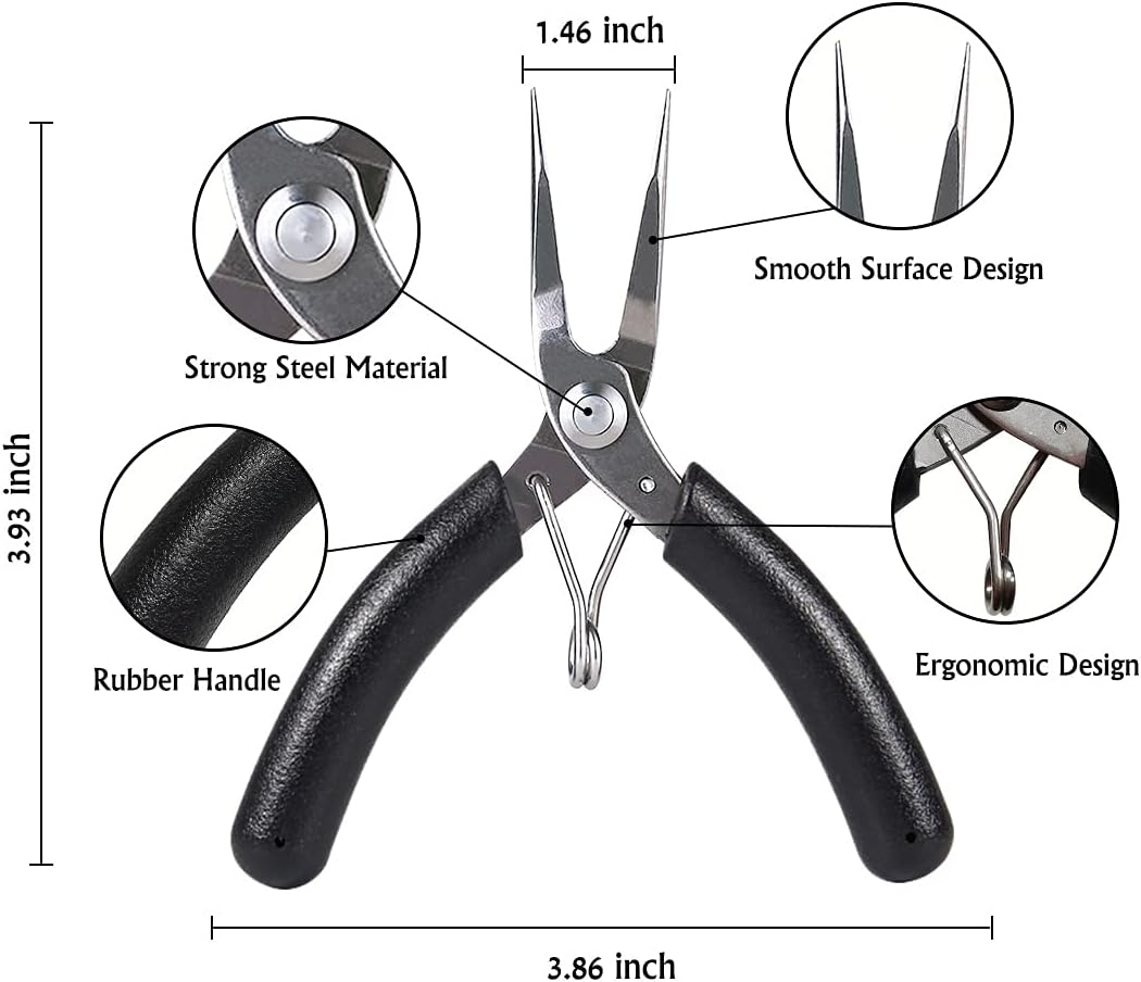 Set 2 alicates nariz plana metal 3D bricolaje profesional