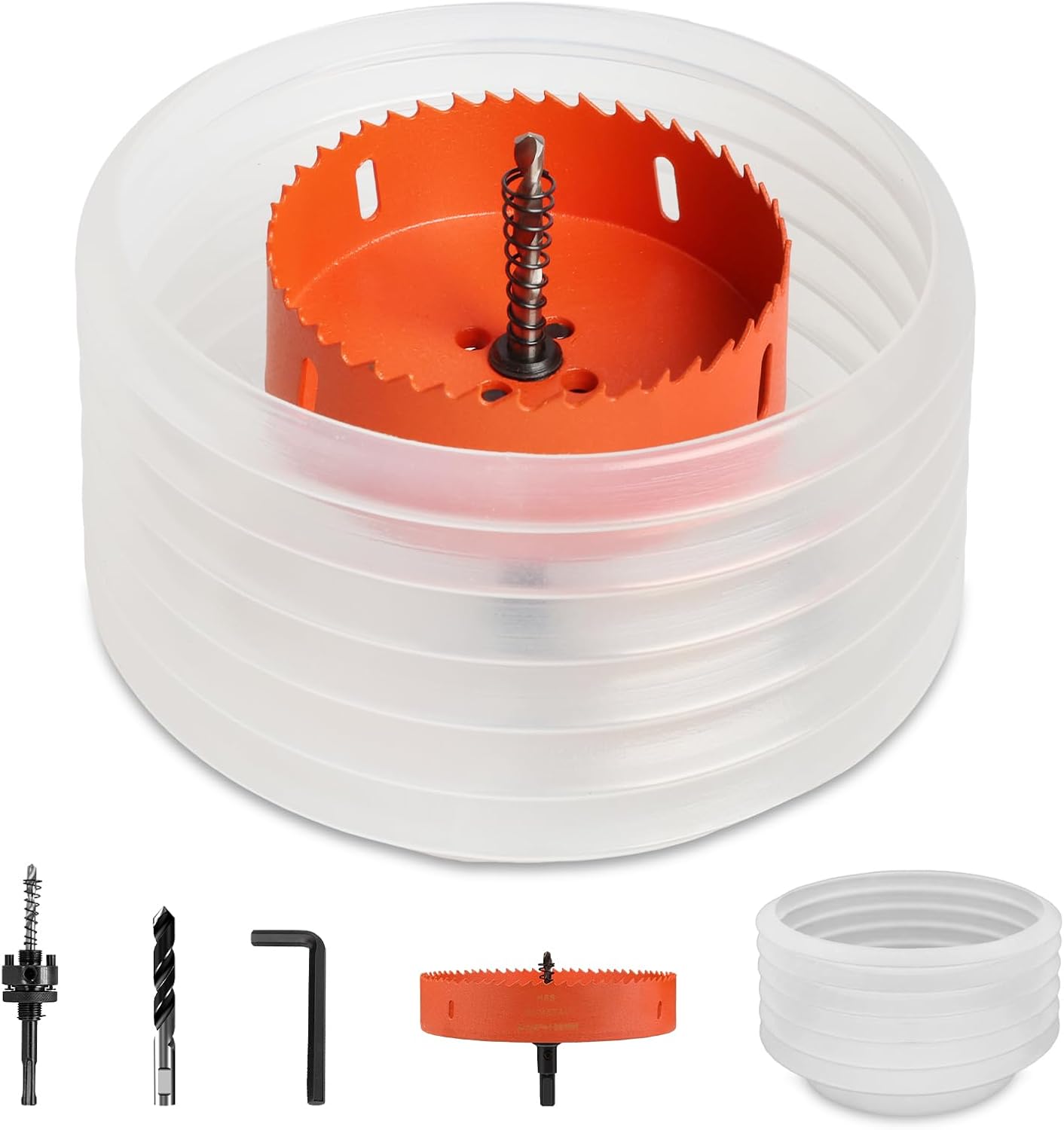 Sierra corona 4pulg para luces empotradas con recipiente polvo