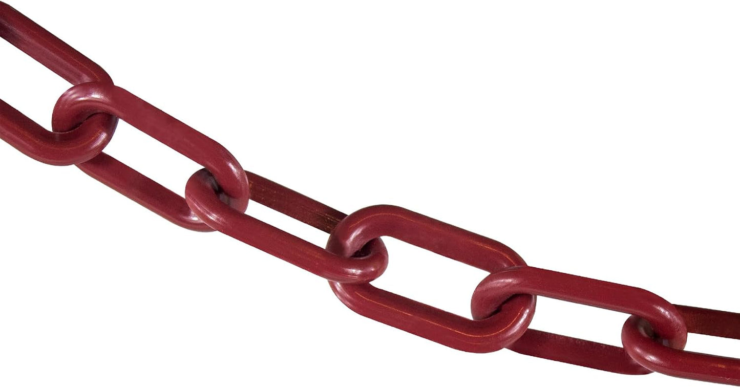 Cadena barrera plástica carmesí 2pulg 100ft