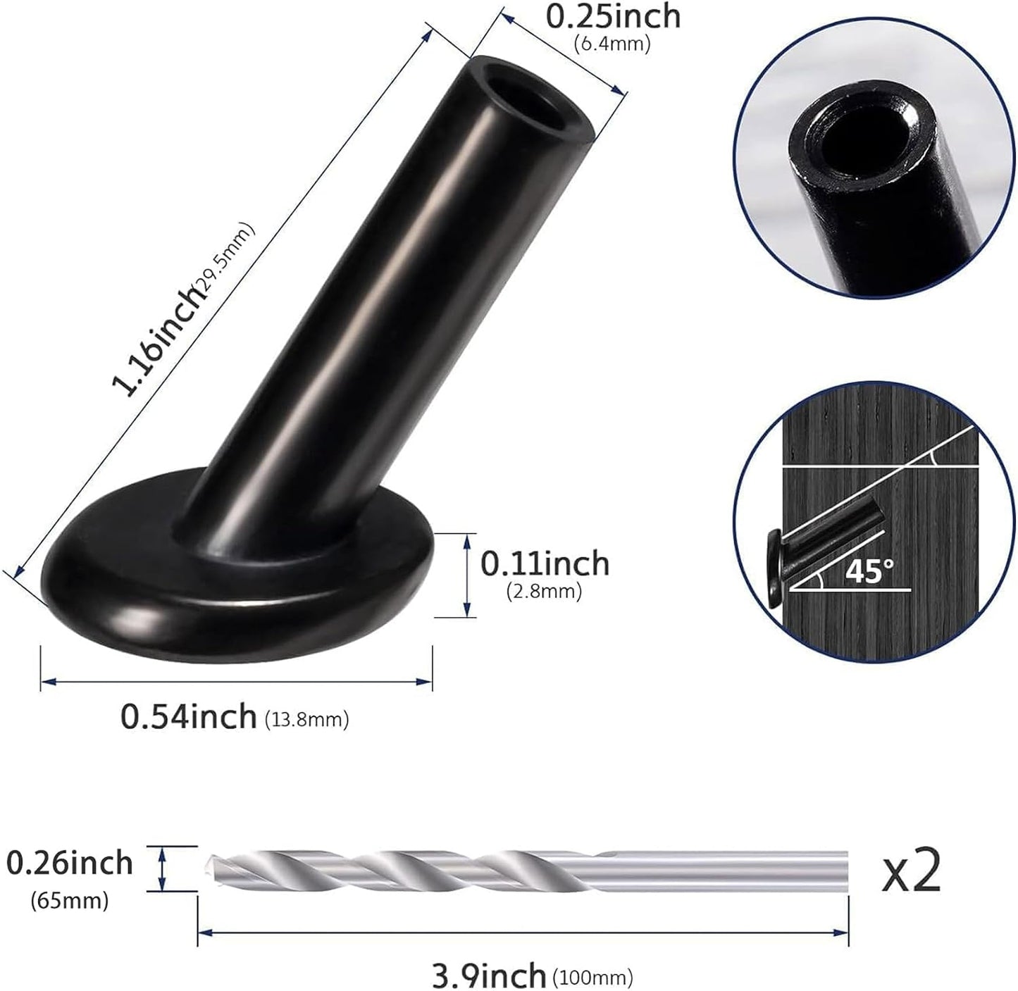 20 Fundas protectoras biseladas para cuerda 1/8pulg