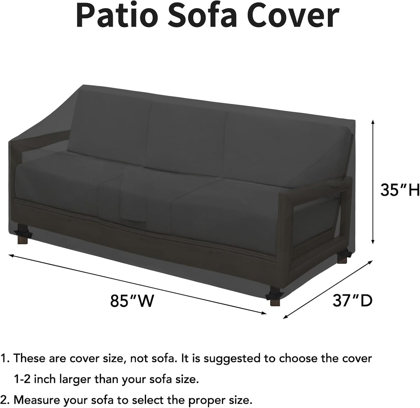 Funda impermeable sofá patio 3 plazas resistente UV 85"