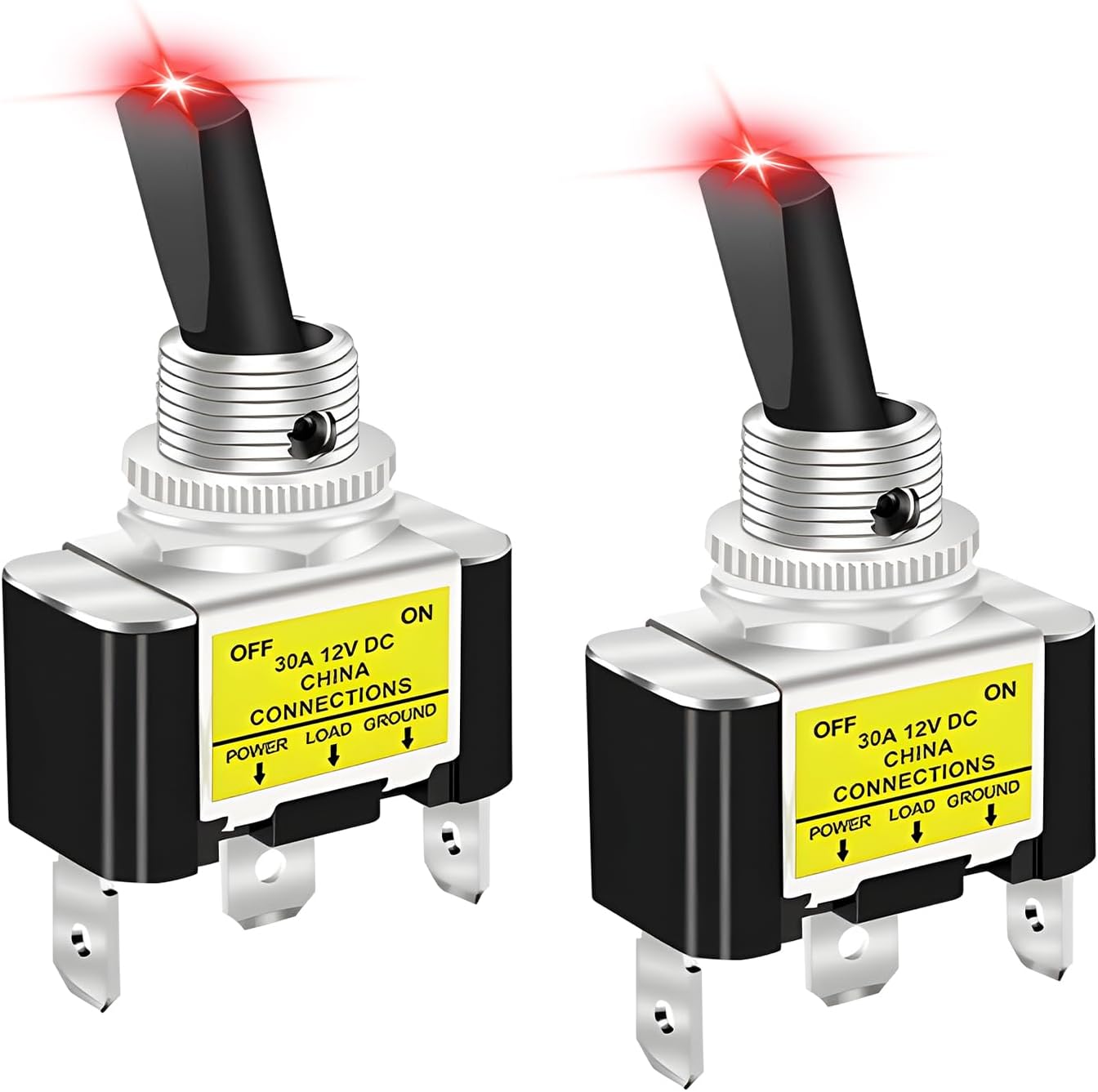 2 Pzas Interruptor Palanca 12V 30A con Luz LED para Automóviles