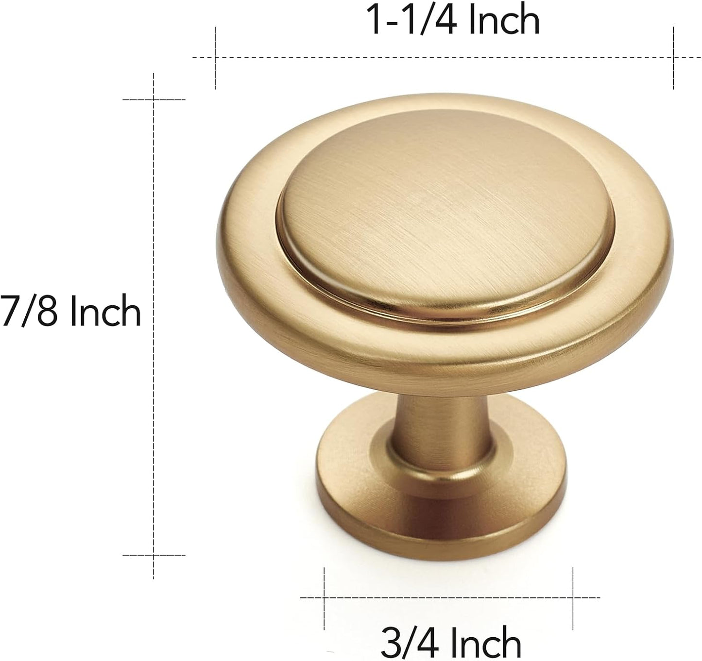 25 Pzas Pomos Gabinete 1-1/4pulg Color Bronce Champán