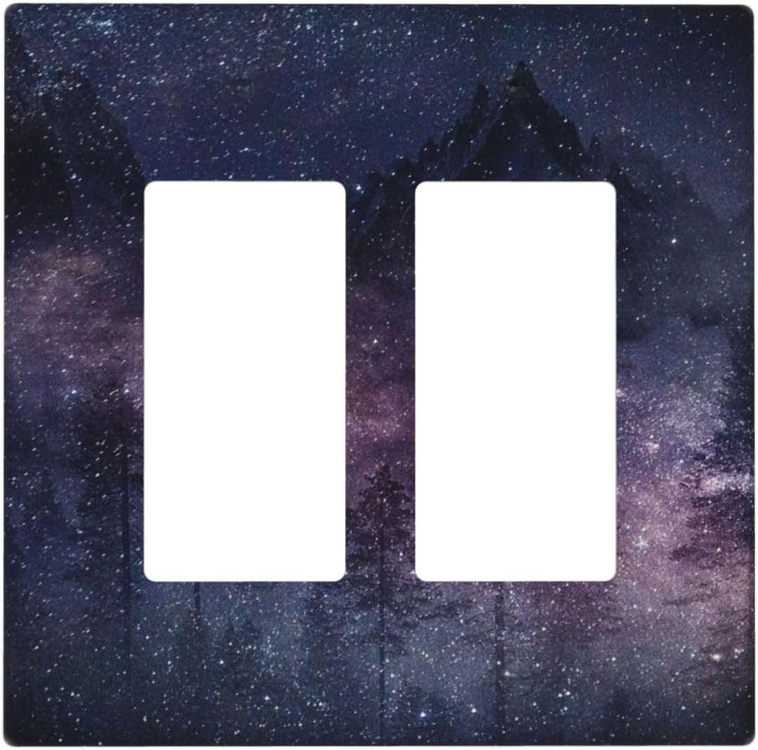 Cubiertas tomacorrientes 2 gang morada espacio galaxia