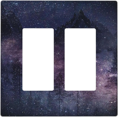 Cubiertas tomacorrientes 2 gang morada espacio galaxia
