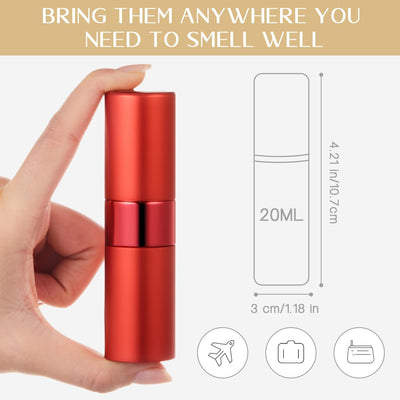 7 Botellas Atomizador Perfume Viaje 0.7oz Rellenable con Bomba