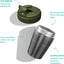 Taza viaje acero inox reutiliz. tapa abatible 340ml pino