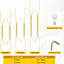 6 Ganchos Pared Tamaños Ajustables 6-10pulg Diseño Invisible