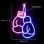 Guantes boxeo neón con luz LED azul rosa y interruptor USB