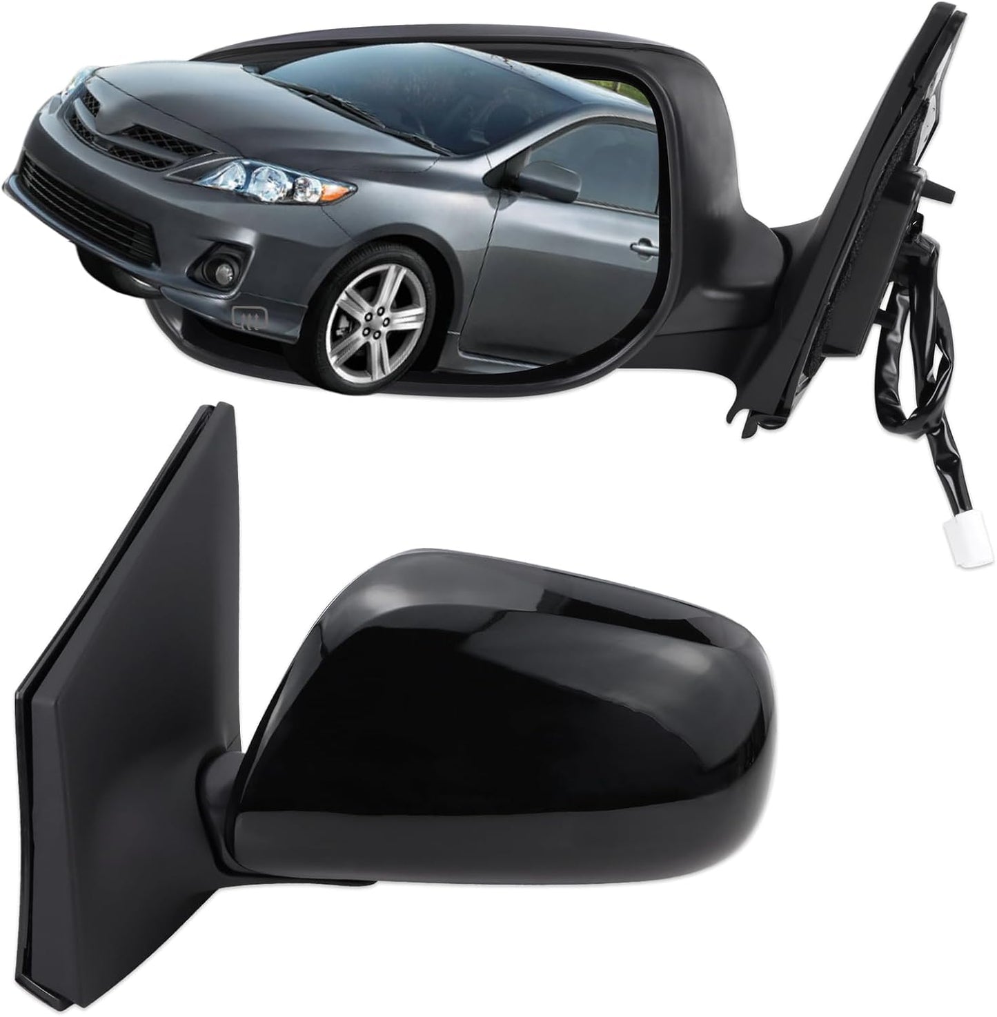 Espejo lateral conductor Corolla vidrio eléctrico negro