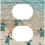 Placa interruptor dúplex diseño tortuga marino verde azul
