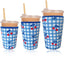 Funda neopreno reutiliz. para café helado con lazos