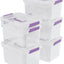 6 Pzas Caja Transparente 6qt con Tapa Asa