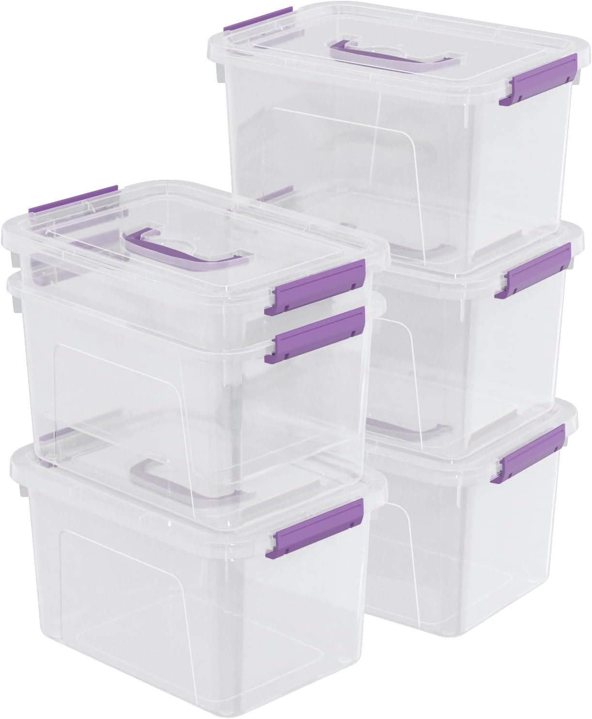 6 Pzas Caja Transparente 6qt con Tapa Asa