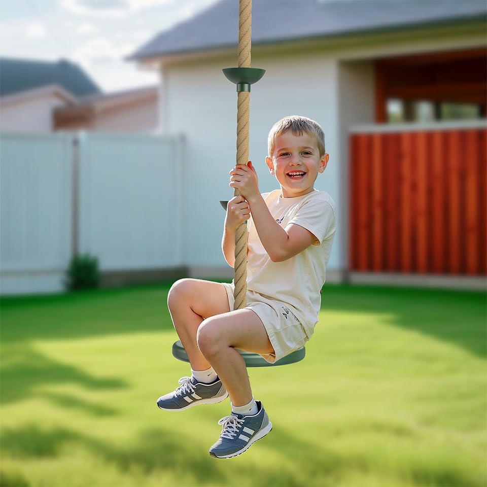 Columpio cuerda para árbol niños exteriores verde