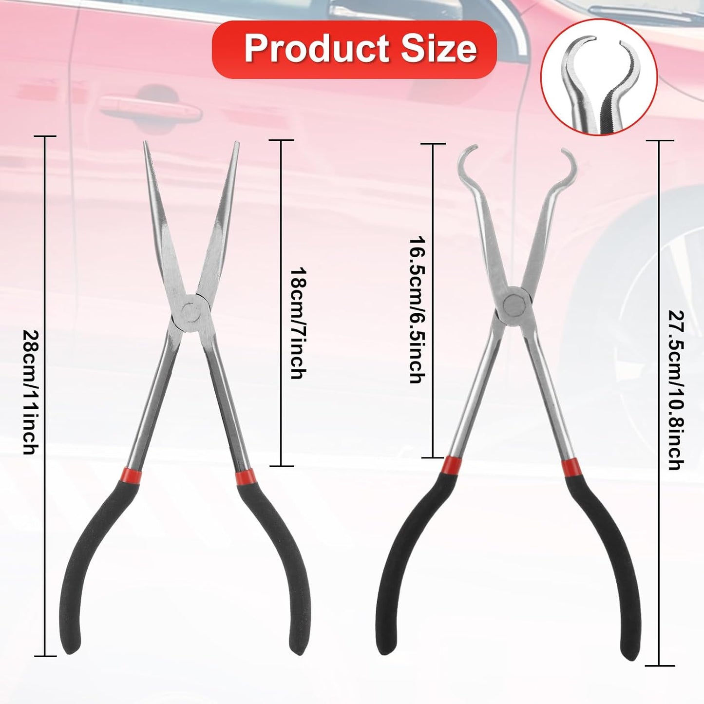 Set Alicates Punta Larga 11pulg 5en1