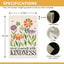 Bandera jardín floral retro doble cara con cita inspiradora