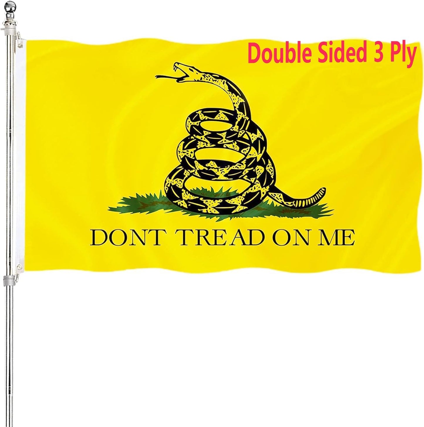 Bandera Dont Tread On Me 3x5 poliéster 240D doble cara