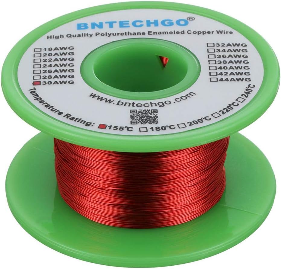 Alambre magnético esmaltado cobre 16-38 AWG rojo 4 oz