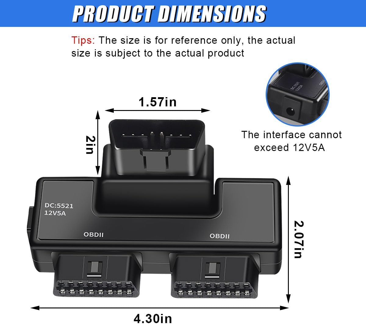 Splitter OBDII con puerto giratorio divisor universal