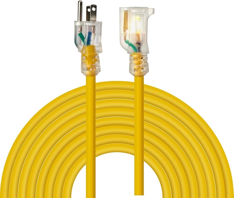 Cable extensión SJTW 25 ft exterior 15A 125V amarillo