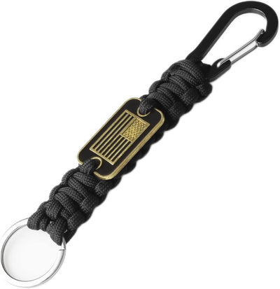 Llavero resistente para hombres con clip trenzado y silbato