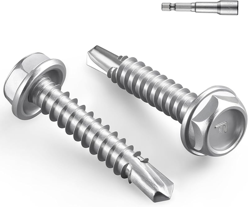 Tornillos autorroscantes #10x1pulg 50pzas acero inox 410 para chapa