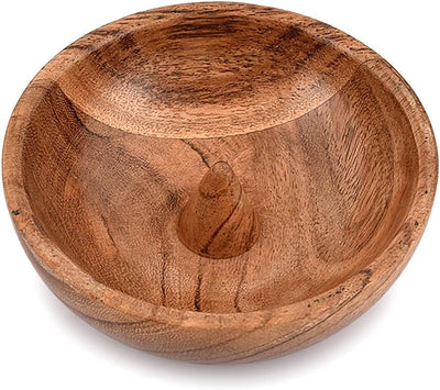 Soporte joyas madera acacia cono anillos compromiso 4x4"