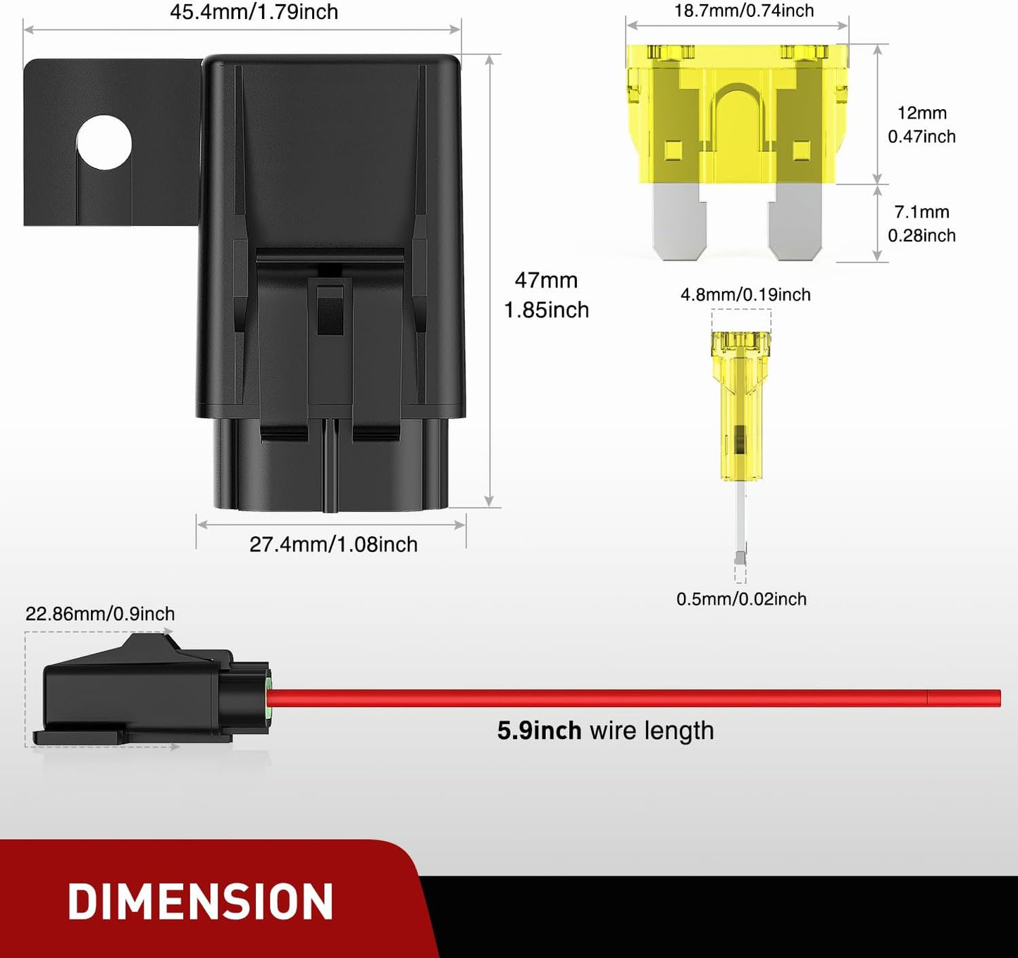 6 Pzas Portafusibles ATC/ATO 20-40A Impermeable