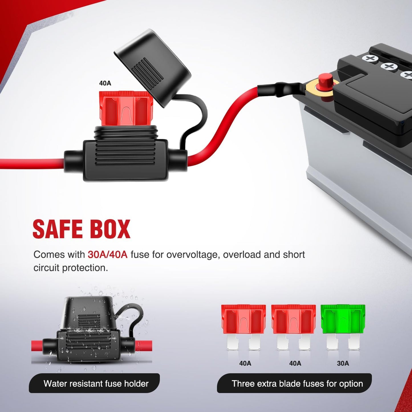 Kit arnés 12V interruptor fusible relé luces LED coche