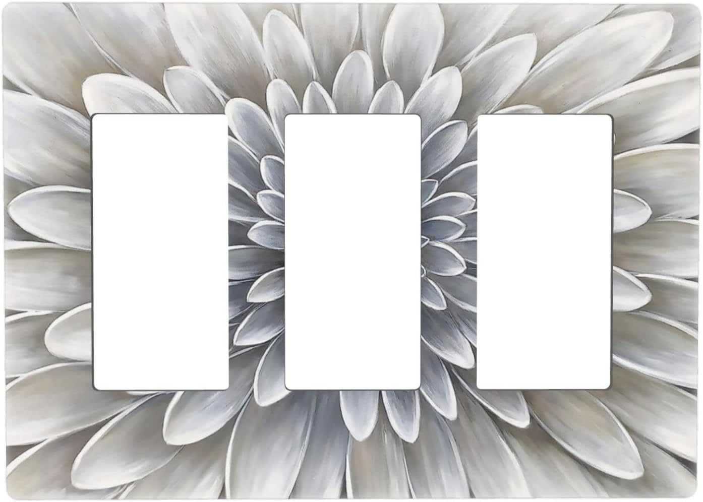 Cubierta interruptor luz flor dalia blanca placa pared vintage