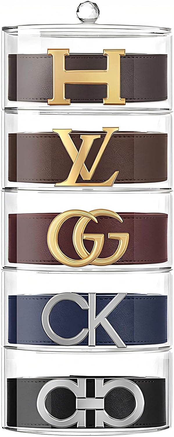 Organiz. acrílico 5 capas para cinturones joyas relojes