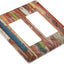 Placa interruptor doble 2 gang madera rústica decorativa