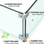 Protector viento vidrio hoguera 21x21x6" aluminio