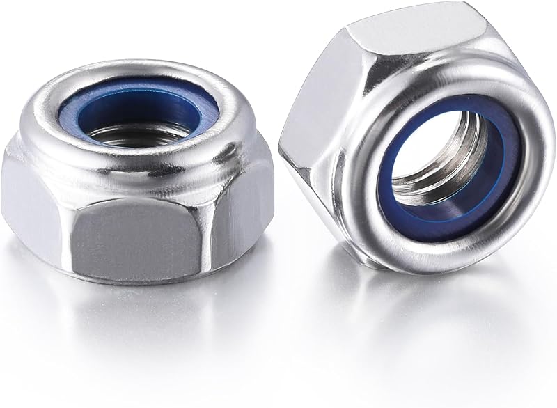 50 Pzas Tuercas M6 Acero Inox Autoblocantes Nylon
