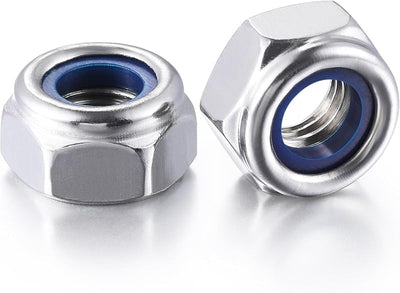 50 Pzas Tuercas Acero Inox 304 Inserción Nylon Hexagonal
