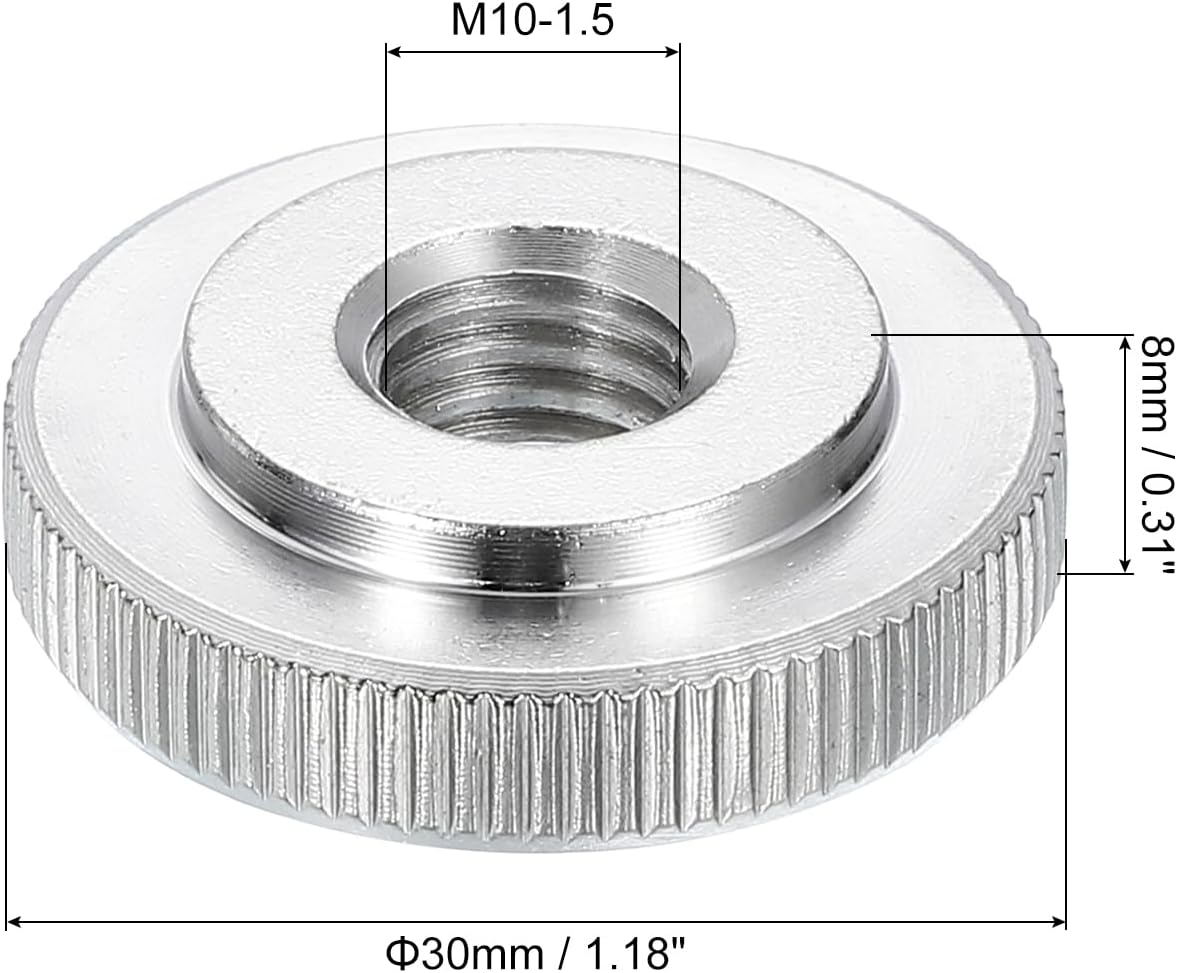 5 Pzas Tuercas M10 Acero Inox 304 Plateado