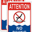 2 Carteles Piscina Aluminio Sin Buceo 10x7" UV Impermeable