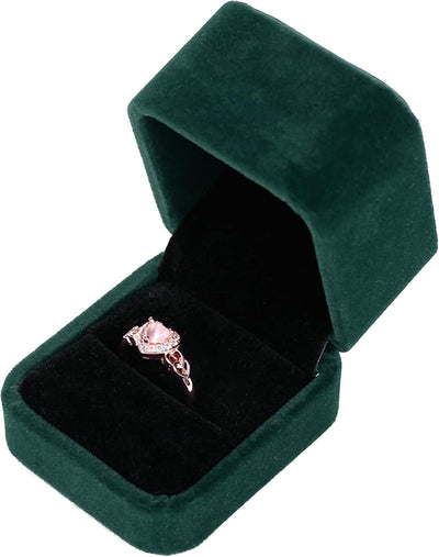 2 Cajas Terriopelo para Anillos y Pendientes Regalo