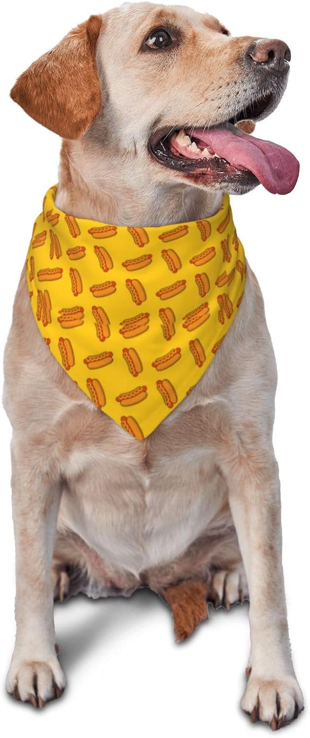 Bufanda reversible triangular para mascotas hot dog