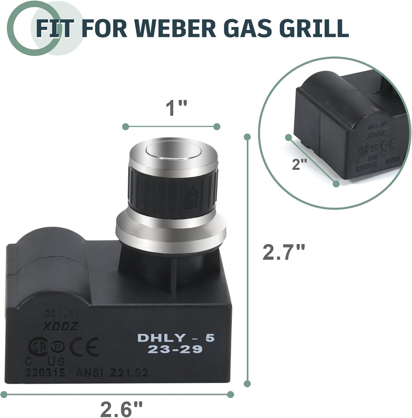 Generador chispa táctil con batería AA 5 tomas para Broil