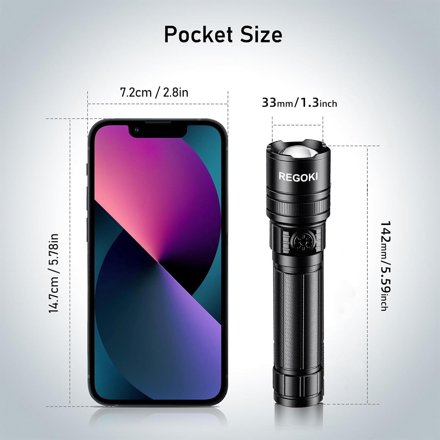 Linterna EDC USB recargable 5 modos alta luminosidad