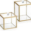 2 Dispensadores Vidrio Tapa Baño Dorado Organiz.