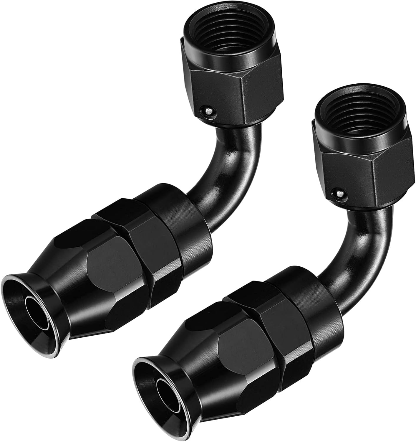 Extremo manguera PTFE aluminio 90 grados 2 pzas