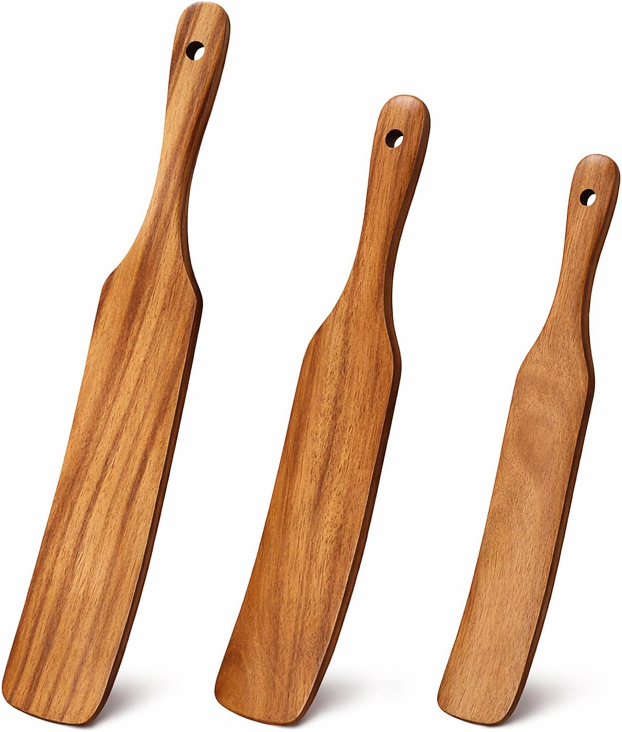 Set 3 Estropajos Madera Teca Espátula Pan Hornear