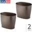 Cubo basura plástico delgado 2 pzas color bronce