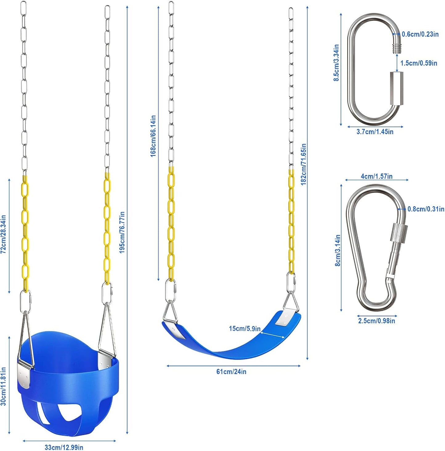 Set columpios niños cubo resistente cuerda azul