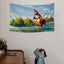 Bandera pollo 3x5ft con ojales latón decoración dormitorio