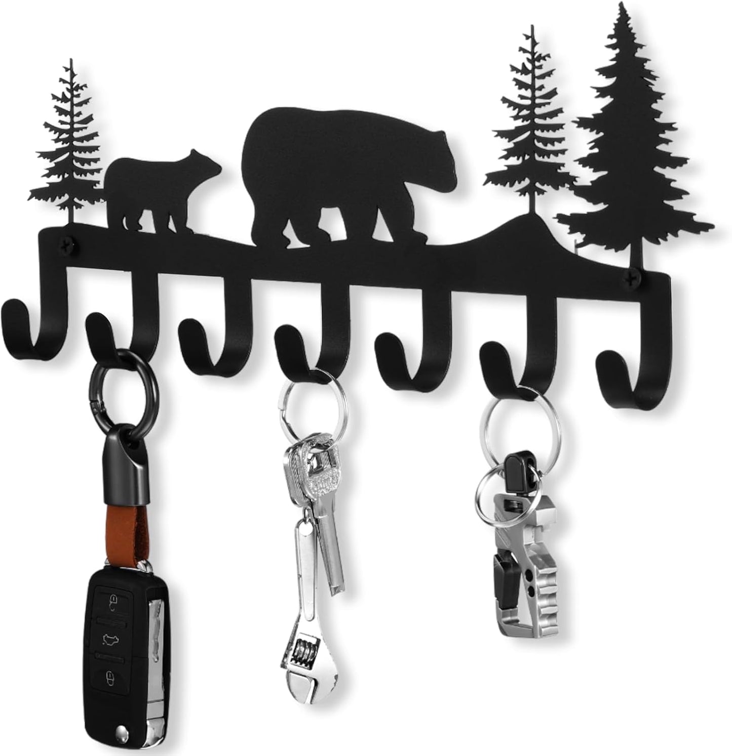 Ganchos metal llaves oso 11.8x5.1" decorativos para pared
